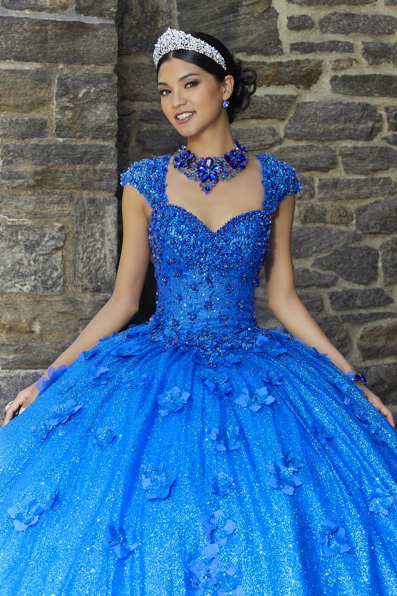 Vizcaya by Morilee 3D Glitter Tulle Quince Dress 89343