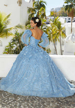 Vizcaya by Morilee 3D Glitter Tulle Quince Dress 89353
