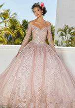 Vizcaya by Morilee Glitter Net Quince Dress 89355