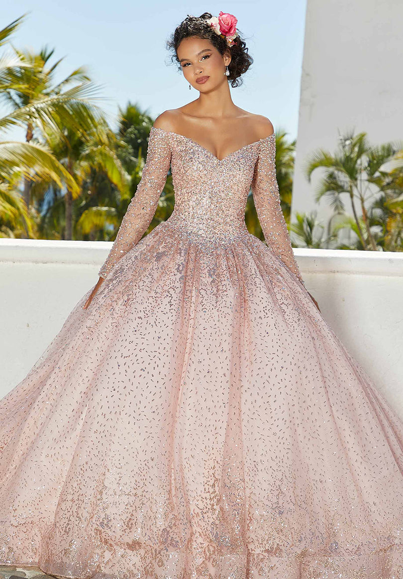 Vizcaya by Morilee Glitter Net Quince Dress 89355