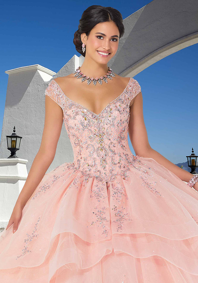 Vizcaya by Morilee Organza Sparkle Quince Dress 89356