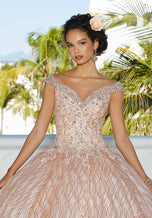 Vizcaya by Morilee Patterned Glitter Quince Dress 89357