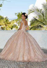 Vizcaya by Morilee Patterned Glitter Quince Dress 89357