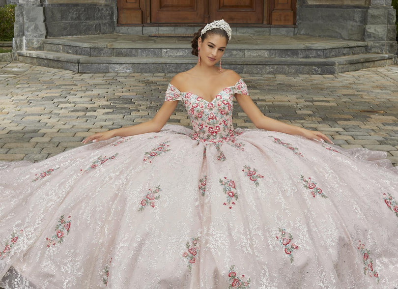 Vizcaya by Morilee Floral Embroidered Quince Dress 89405