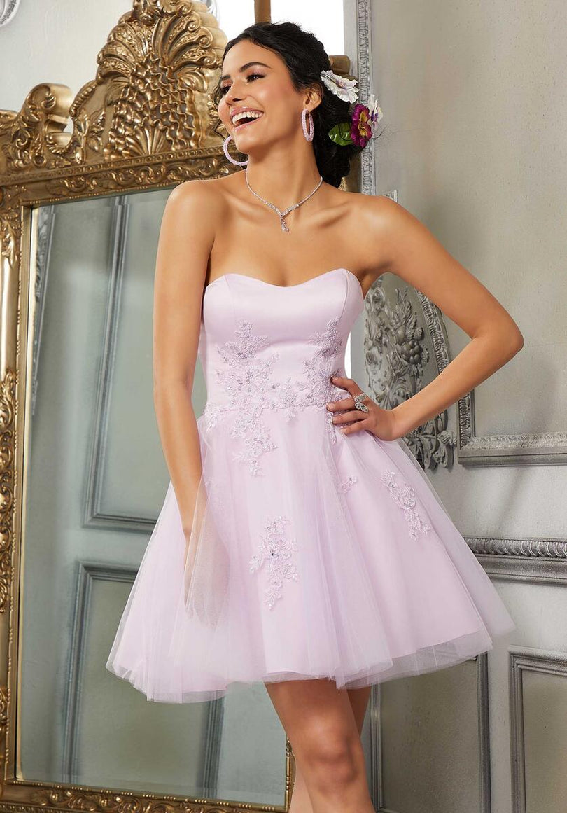 Morilee A-Line Strapless Damas Dress 9575