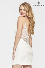 Faviana V-Neck Lace Homecoming Dress S10710