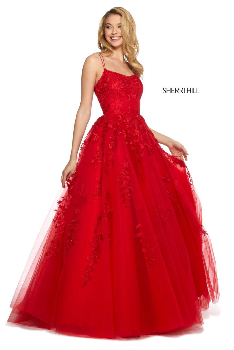 Sherri Hill Lace Ball Gown Dress 53116