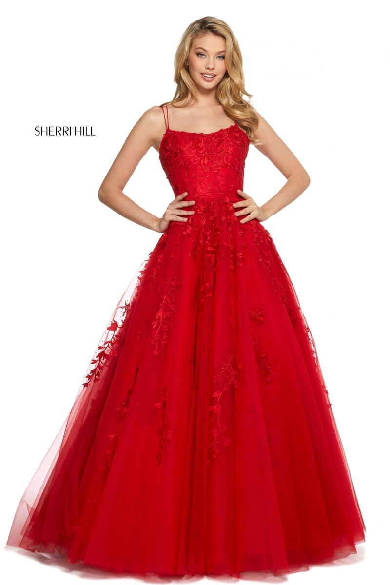 Sherri Hill Lace Ball Gown Dress 53116