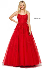 Sherri Hill Lace Ball Gown Dress 53116